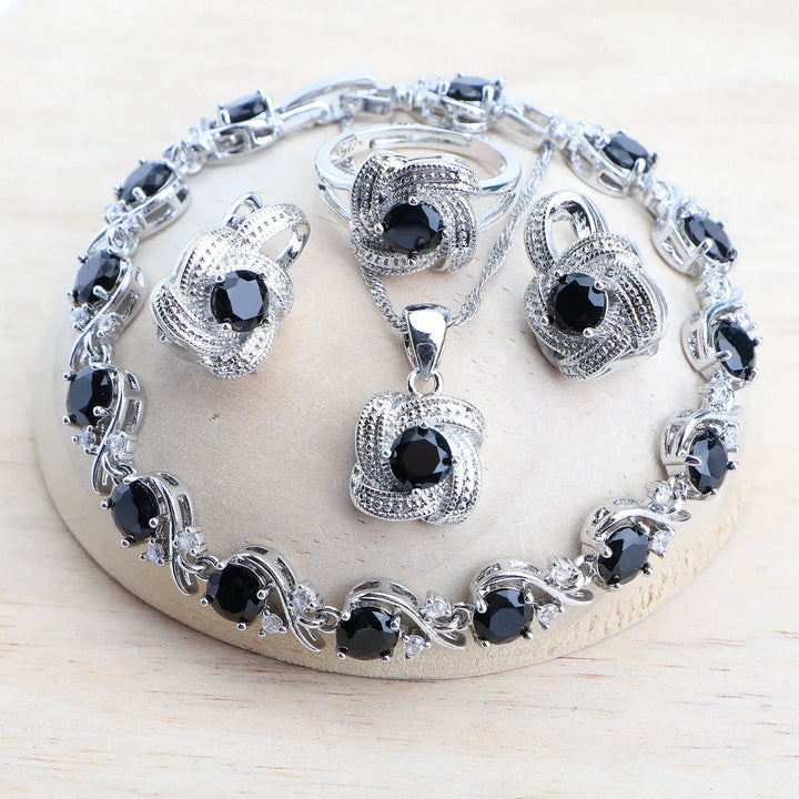 Conjunto de Joyería Circonia Azul