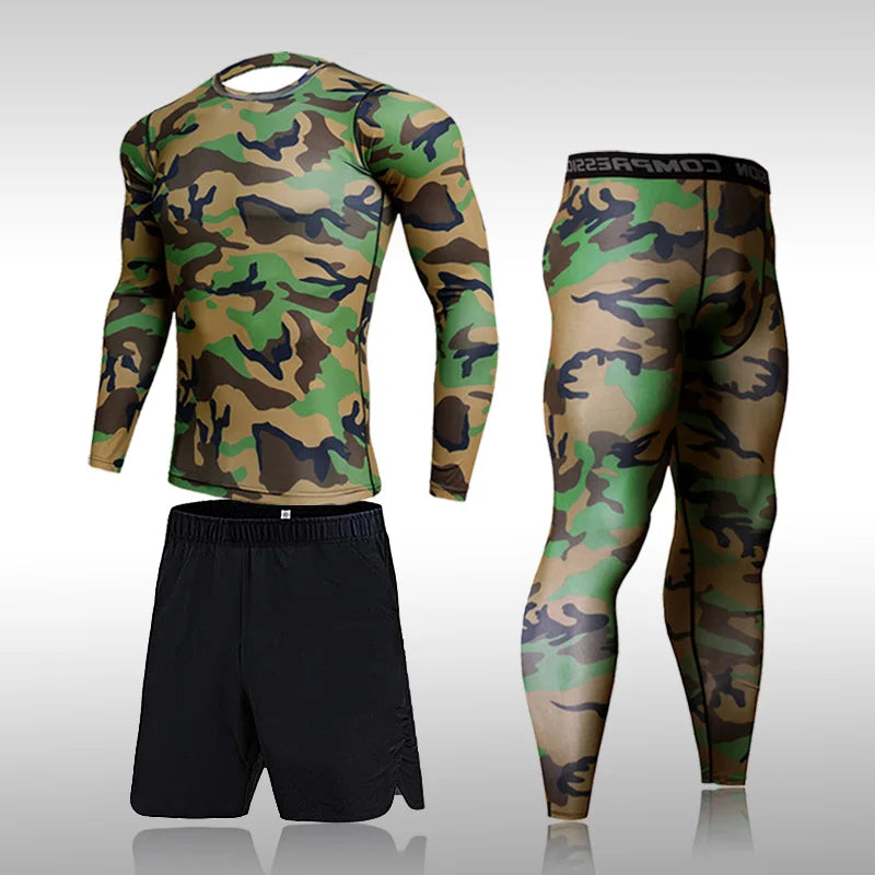 Conjunto Fitness Camuflaje Compresión Hombre — Darez Wear