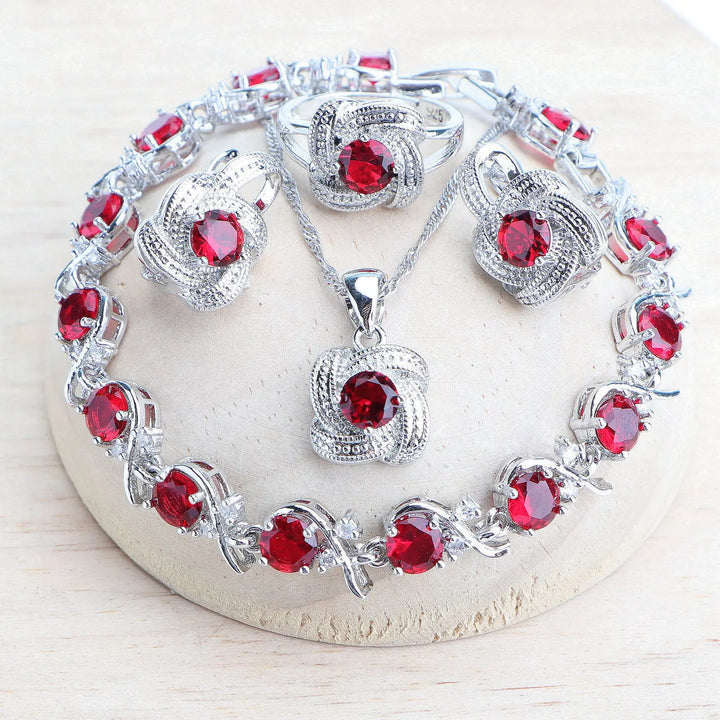 Conjunto de Joyería Circonia Azul