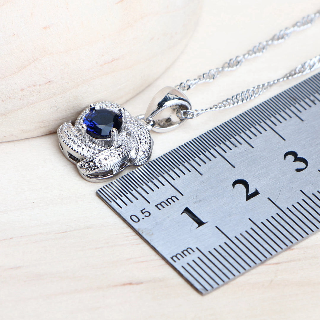 Conjunto de Joyería Circonia Azul