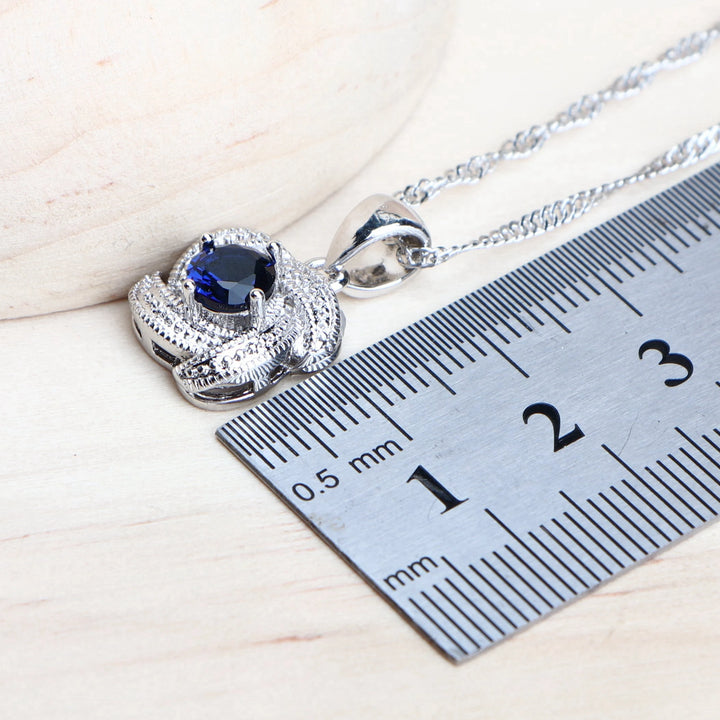 Conjunto de Joyería Circonia Azul