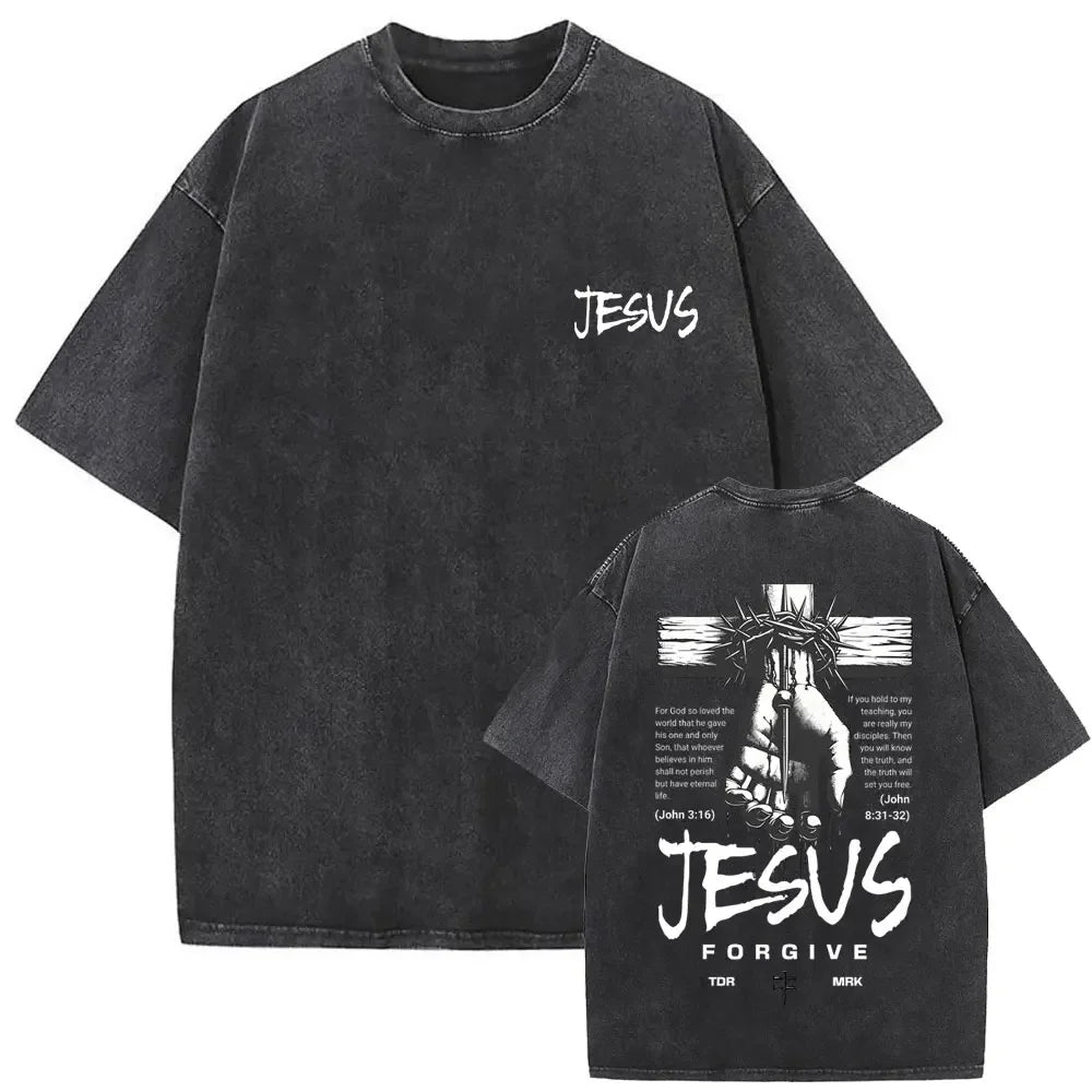 Camiseta Vintage Gótica Oversized con Estampado