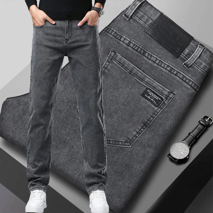 Jeans Slim Fit Hombre — Negro y Gris