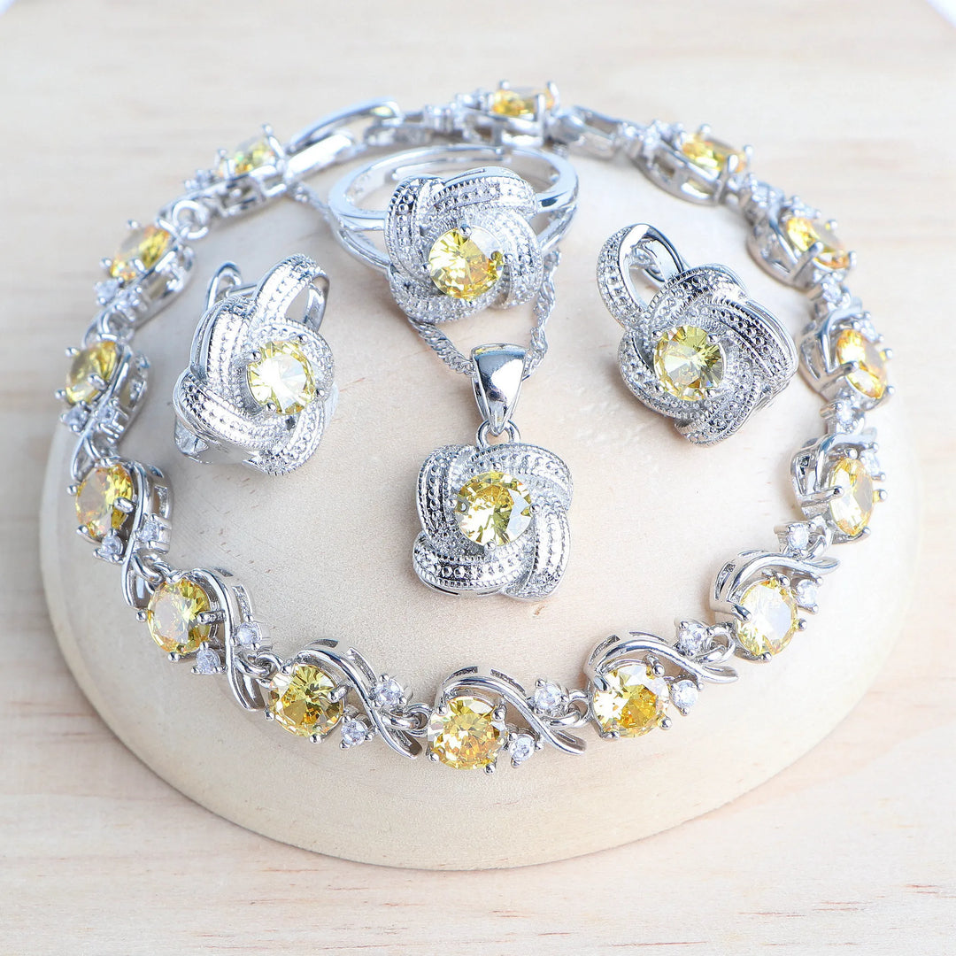 Conjunto de Joyería Circonia Azul