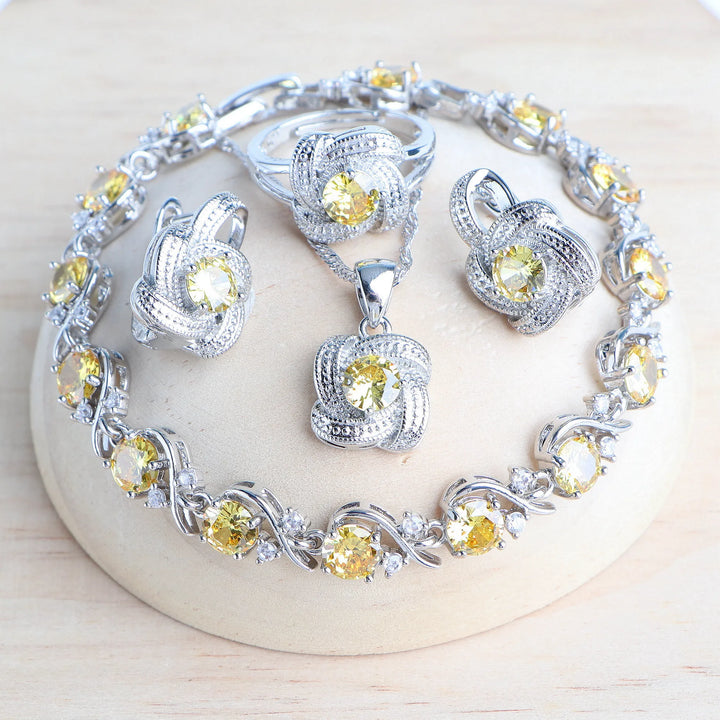 Conjunto de Joyería Circonia Azul