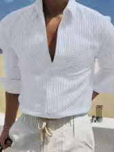 Camisa de Manga Larga a Rayas para Hombre