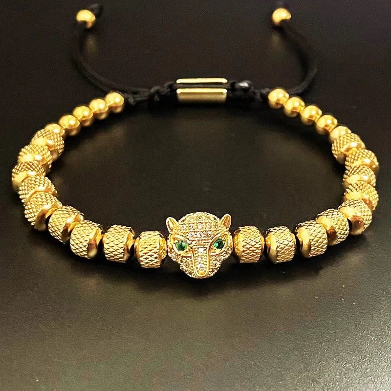 Pulsera Cabeza de Leopardo Acero — Darez Wear