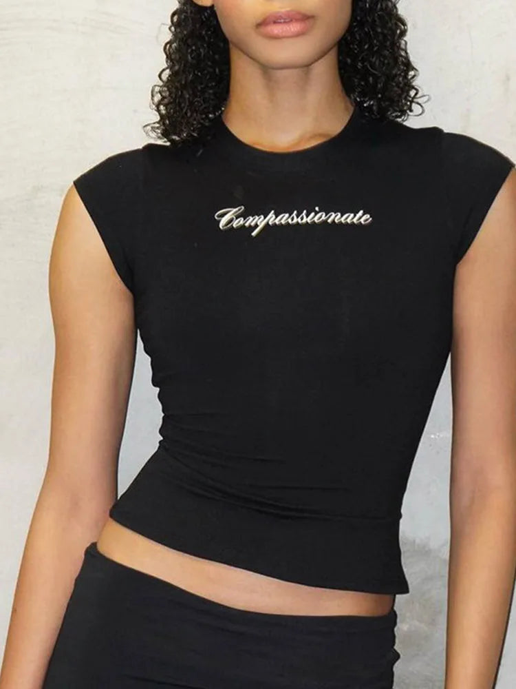 Top Corto Y2K Estampado Letras — Darez Wear