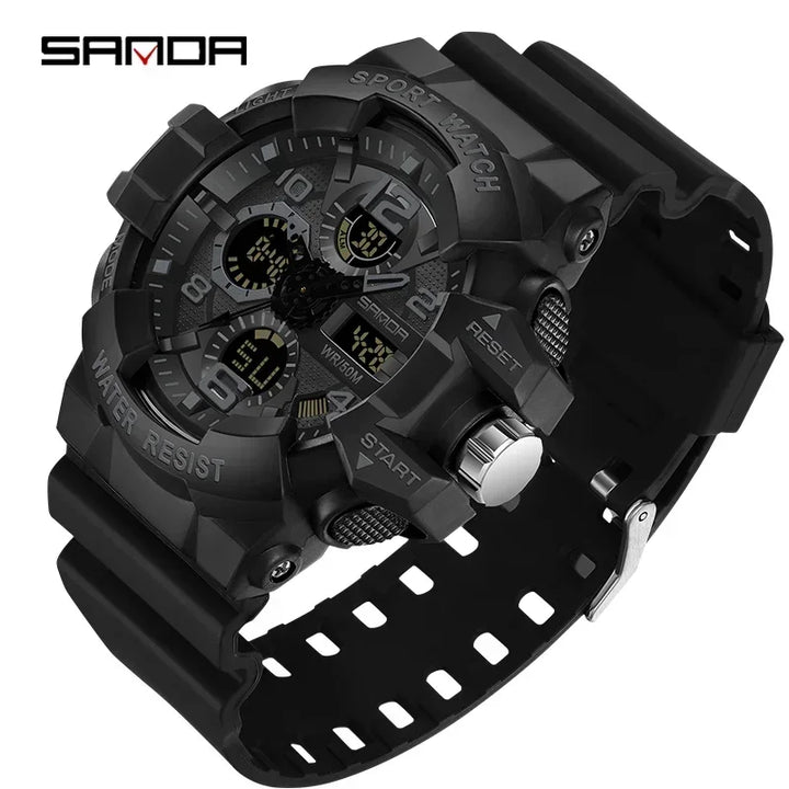 Reloj Militar SANDA Hombre — Digital Deportivo Resistente al Agua