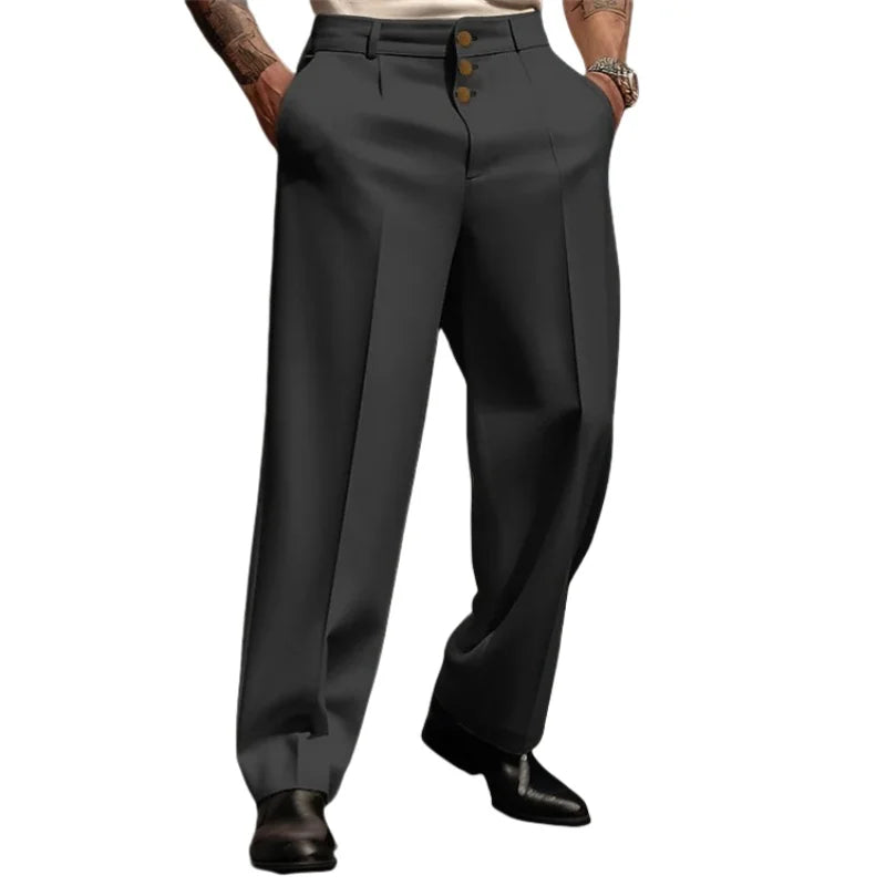 Pantalón Ancho Formal Hombre — Corte Recto Premium