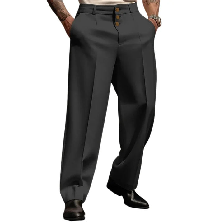Pantalón Ancho Formal Hombre — Corte Recto Premium