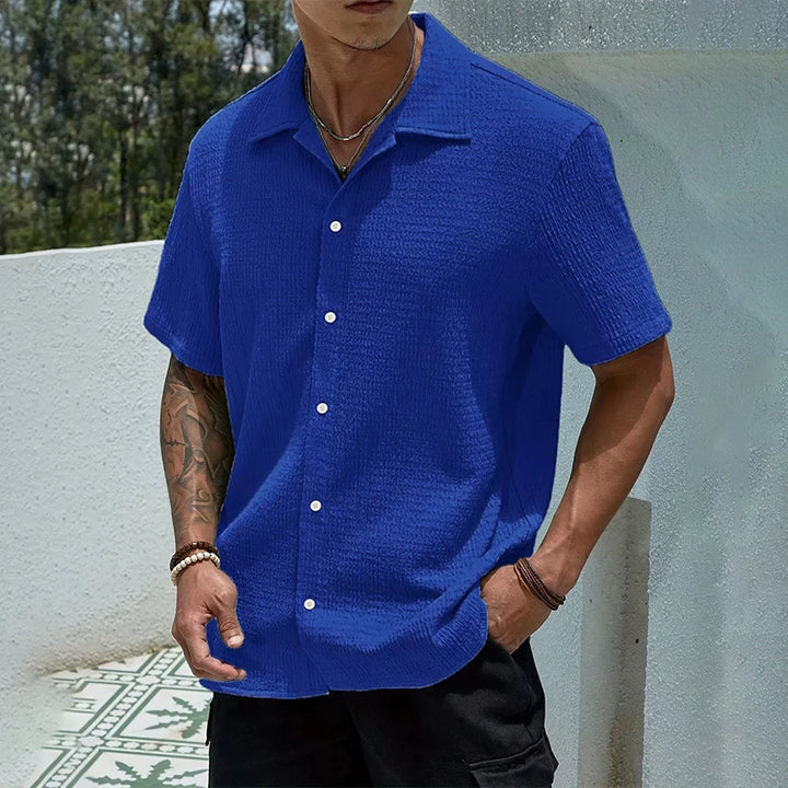 Camisa Streetwear Holgada de Manga Corta