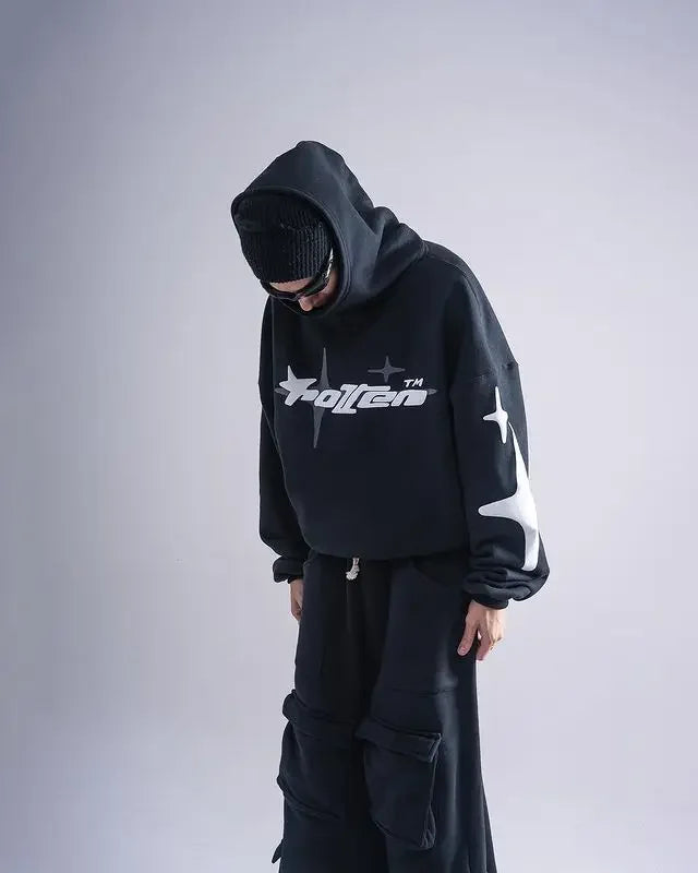 Sudadera Retro Gótica Y2K | Hoodie Holgado Harajuku | Darez Wear