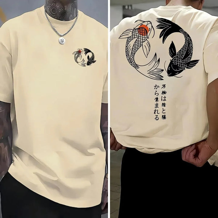 Camiseta Koi Harajuku | Estampado Japonés 100% Algodón