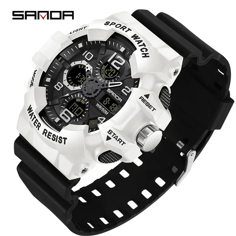 Reloj Militar SANDA Hombre — Digital Deportivo Resistente al Agua