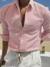 Camisa de Manga Larga a Rayas para Hombre