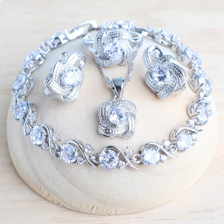 Conjunto de Joyería Circonia Azul