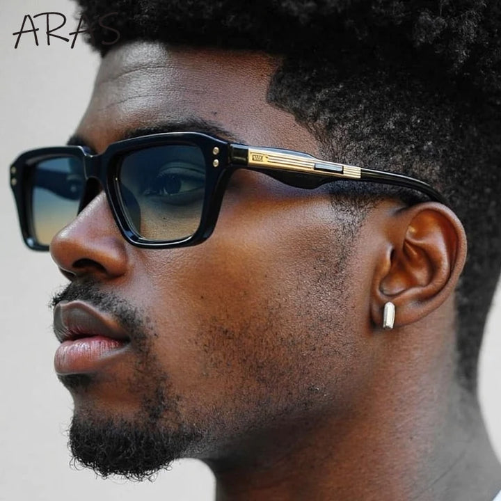 Gafas de Sol Cuadradas Polarizadas Hombre — UV400 Steampunk