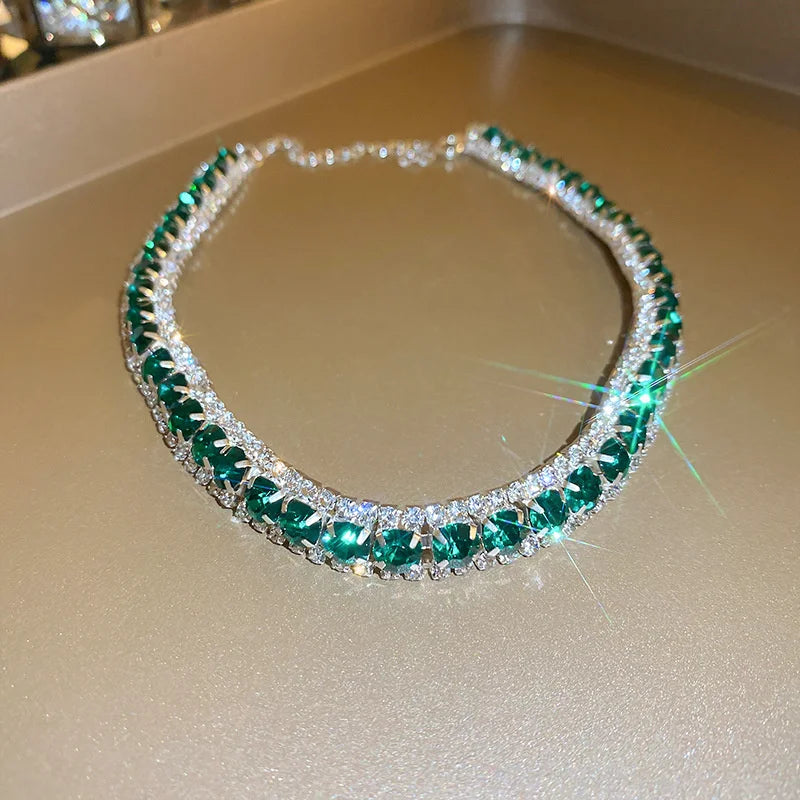 Conjunto Collar y Pendientes Cristal Verde