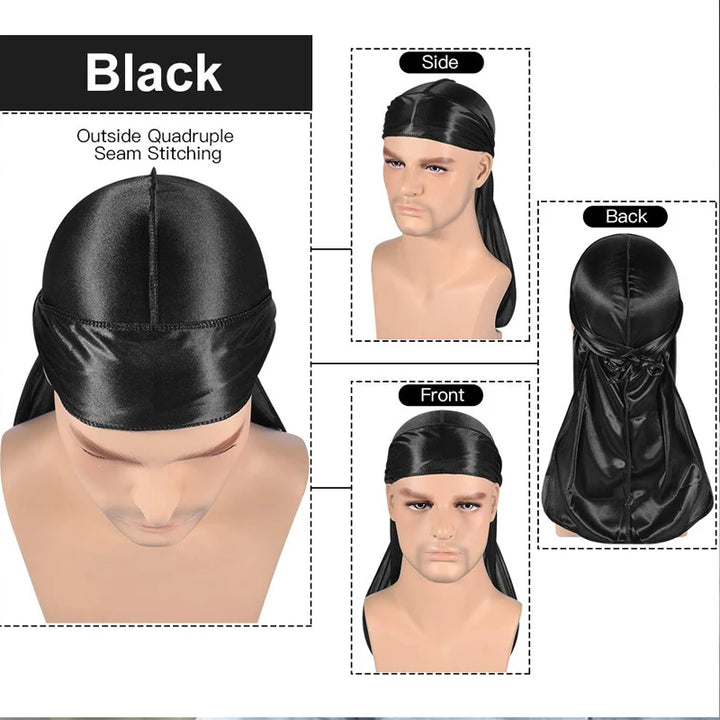 Durag de Seda Hombre — Cola Larga Transpirable