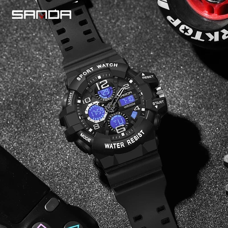 Reloj Militar SANDA Hombre — Digital Deportivo Resistente al Agua