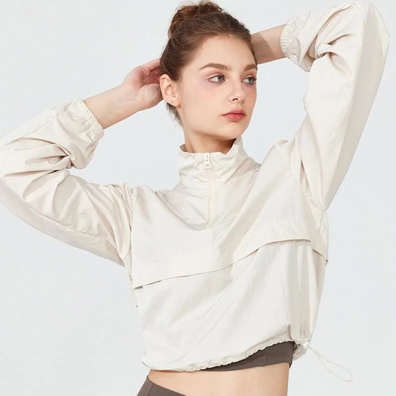 Chaqueta Deportiva Ajustada Mujer — Manga Larga Running &amp; Yoga