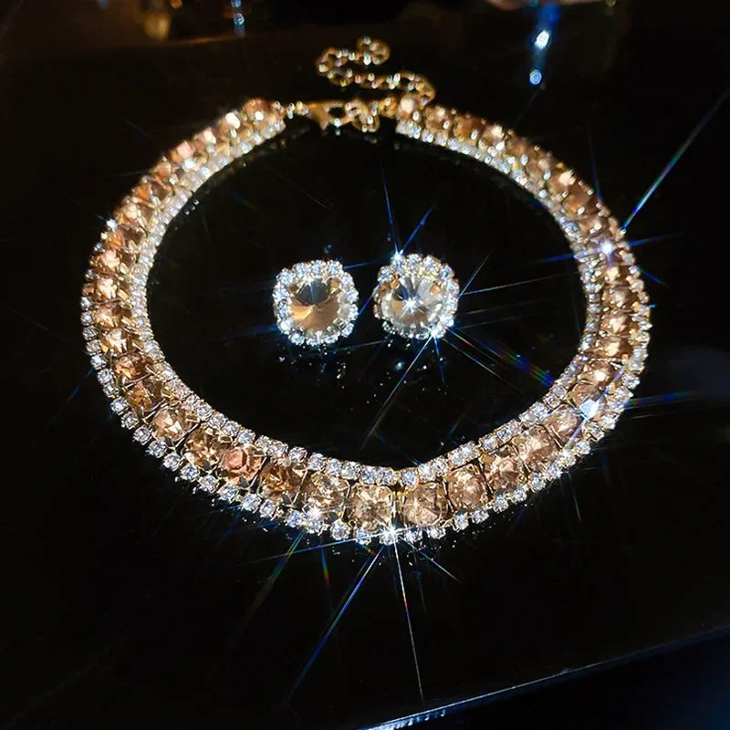 Conjunto Collar y Pendientes Cristal Verde