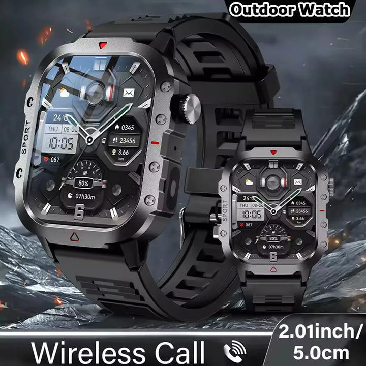 Reloj Inteligente Militar GPS — Linterna IP68 Bluetooth Hombre &amp; Mujer
