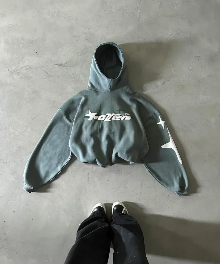 Sudadera Retro Gótica Y2K | Hoodie Holgado Harajuku | Darez Wear