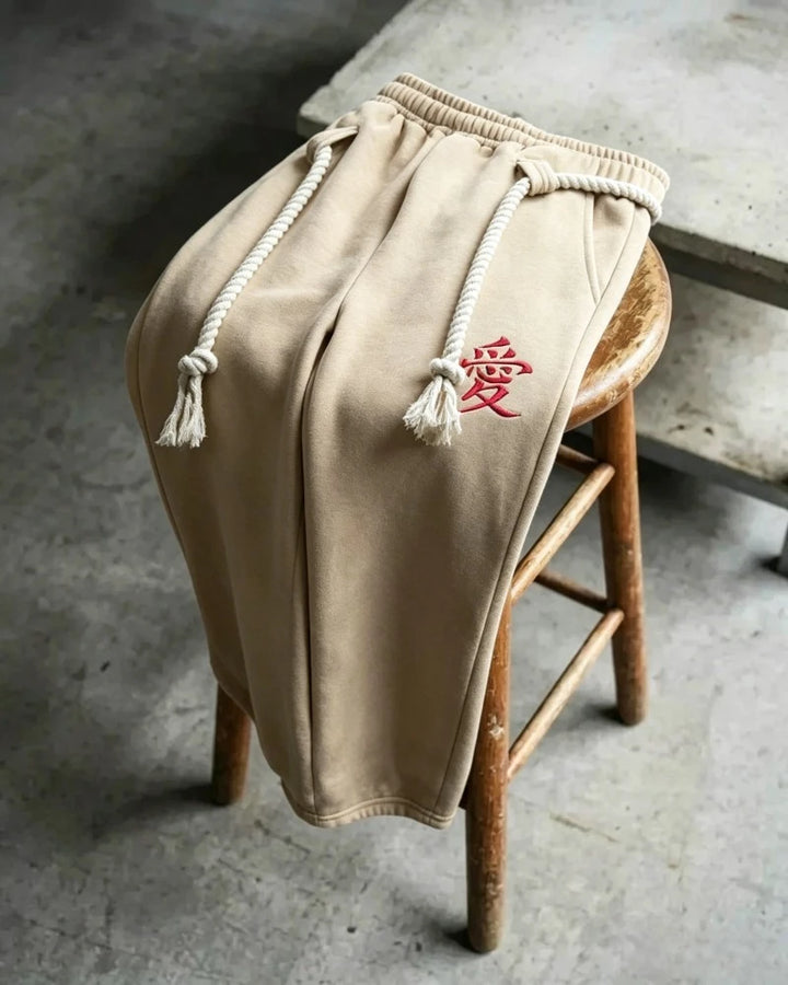 Pantalones Holgados Y2K Harajuku | Bordado Kanji Love | Darez Wear