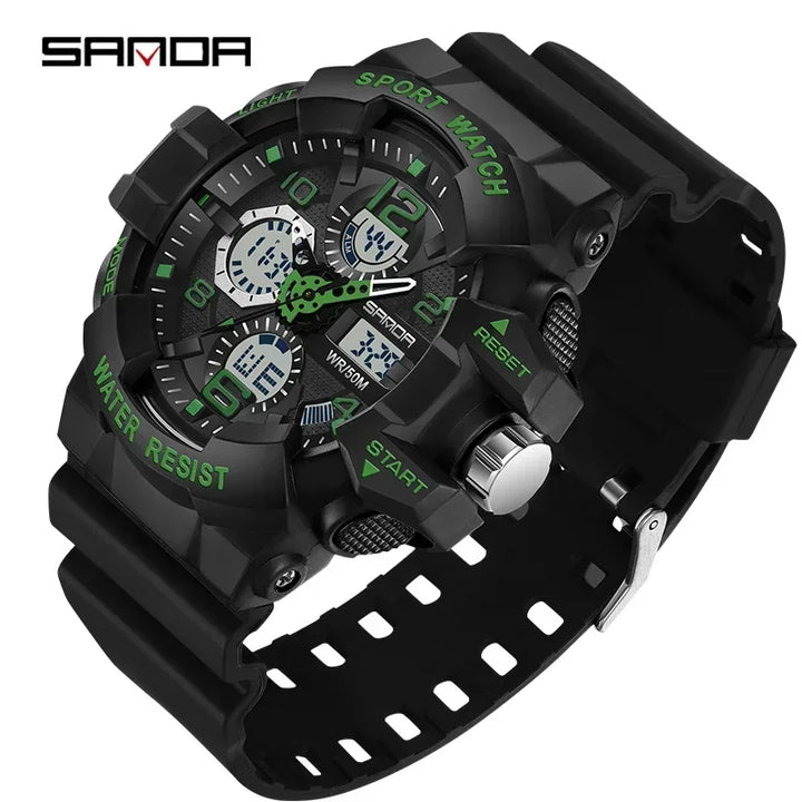 Reloj Militar SANDA Hombre — Digital Deportivo Resistente al Agua