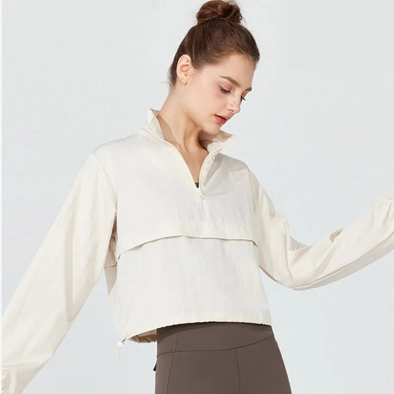Chaqueta Deportiva Ajustada Mujer — Manga Larga Running &amp; Yoga