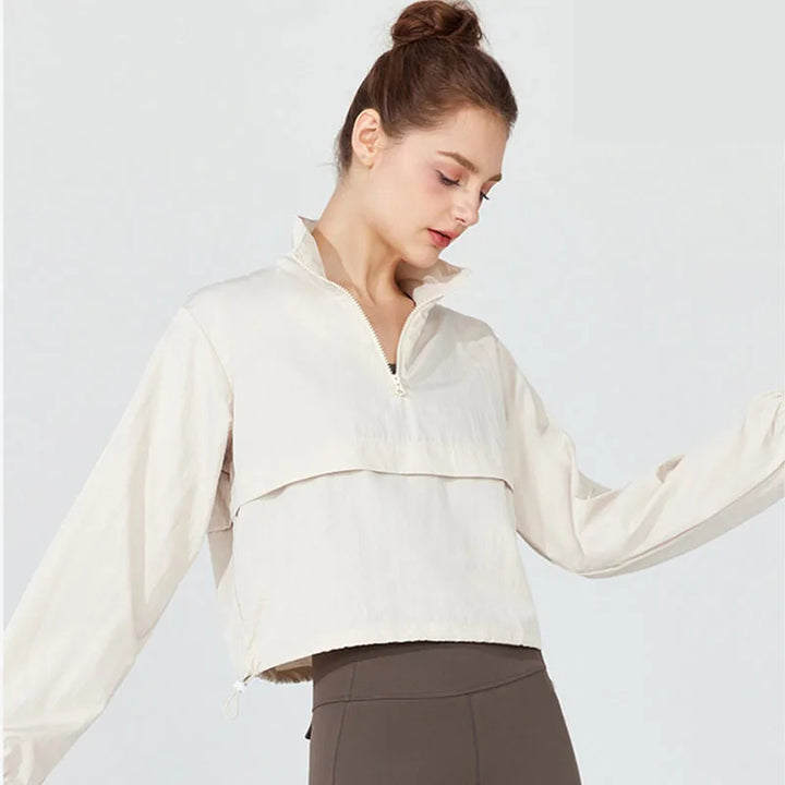 Chaqueta Deportiva Ajustada Mujer — Manga Larga Running &amp; Yoga