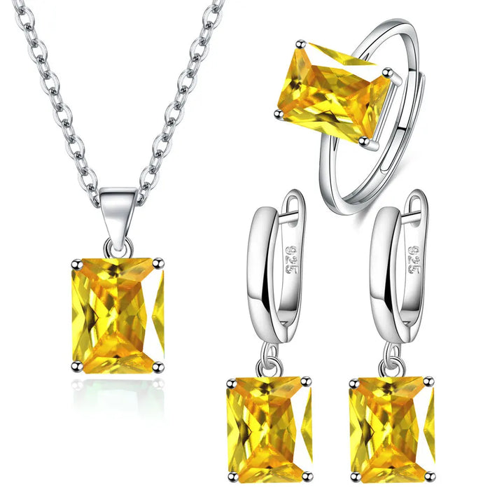 Conjunto Elegante Plata 925 — Anillo, Pendientes y Collar