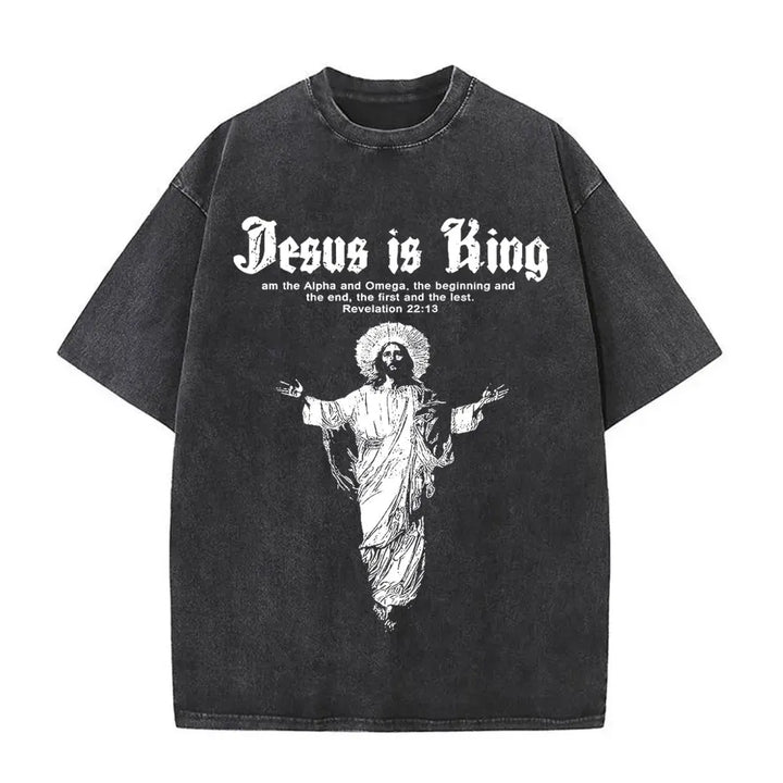 Camiseta Vintage Gótica Oversized con Estampado