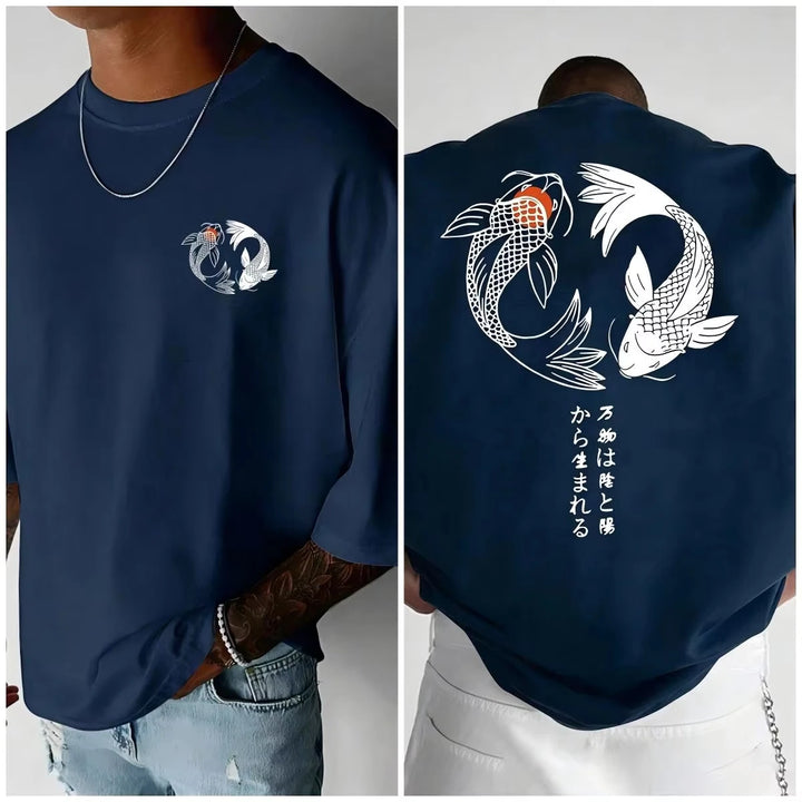 Camiseta Koi Harajuku | Estampado Japonés 100% Algodón