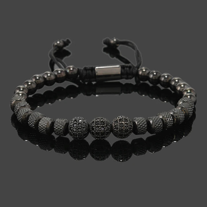 Pulsera Royal CZ Ball | Acero Inoxidable | Joyería de Lujo para Hombre