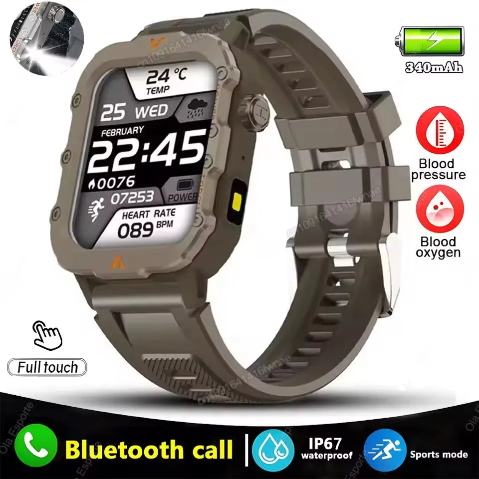 Reloj Inteligente Militar GPS — Linterna IP68 Bluetooth Hombre &amp; Mujer