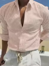 Camisa de Manga Larga a Rayas para Hombre