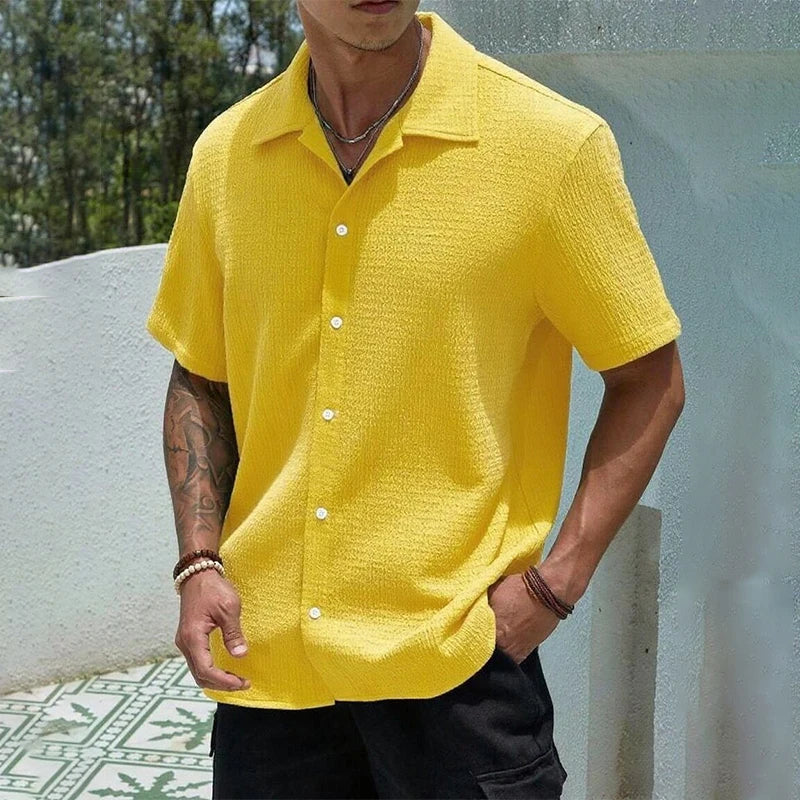 Camisa Streetwear Holgada de Manga Corta