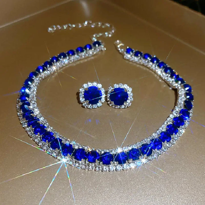 Conjunto Collar y Pendientes Cristal Verde