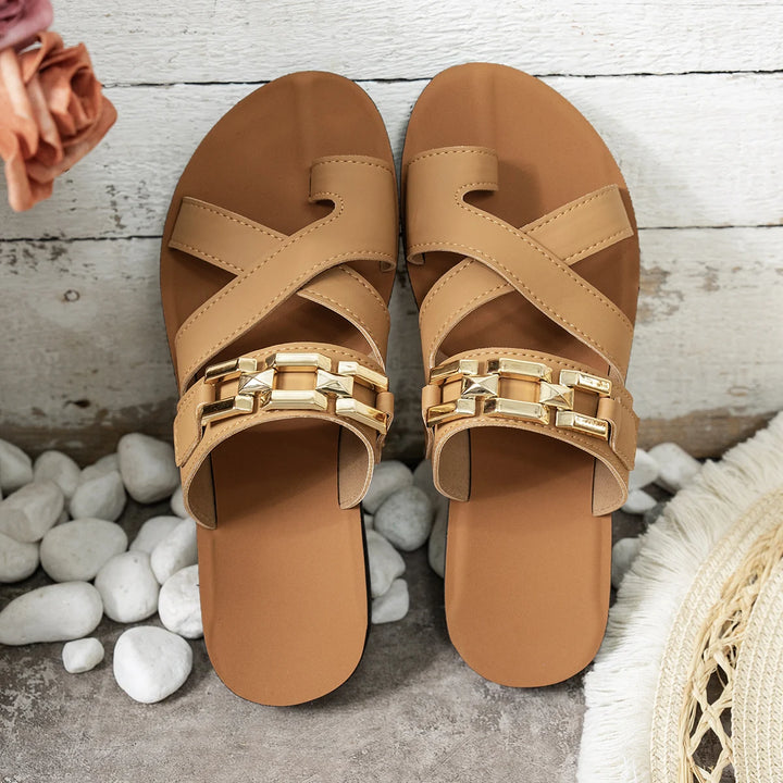 Zapatillas Planas Mujer — Cadena Dorada Verano
