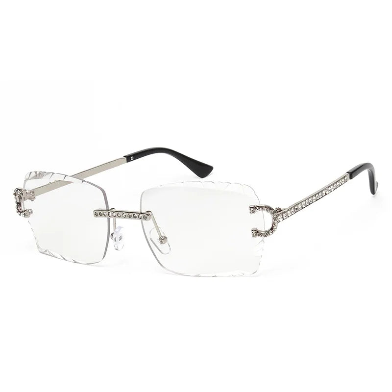 Gafas de Sol Cuadradas Sin Montura | Gemas &amp; Corte Diamante | Darez Wear