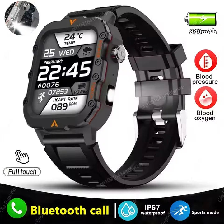 Reloj Inteligente Militar GPS — Linterna IP68 Bluetooth Hombre &amp; Mujer
