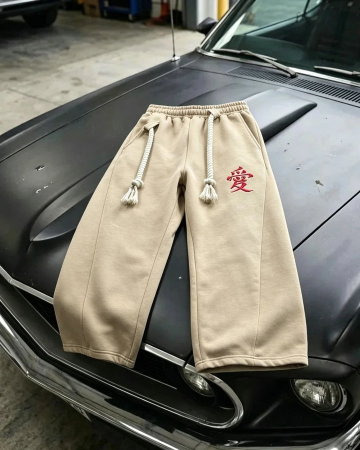 Pantalones Holgados Y2K Harajuku | Bordado Kanji Love | Darez Wear
