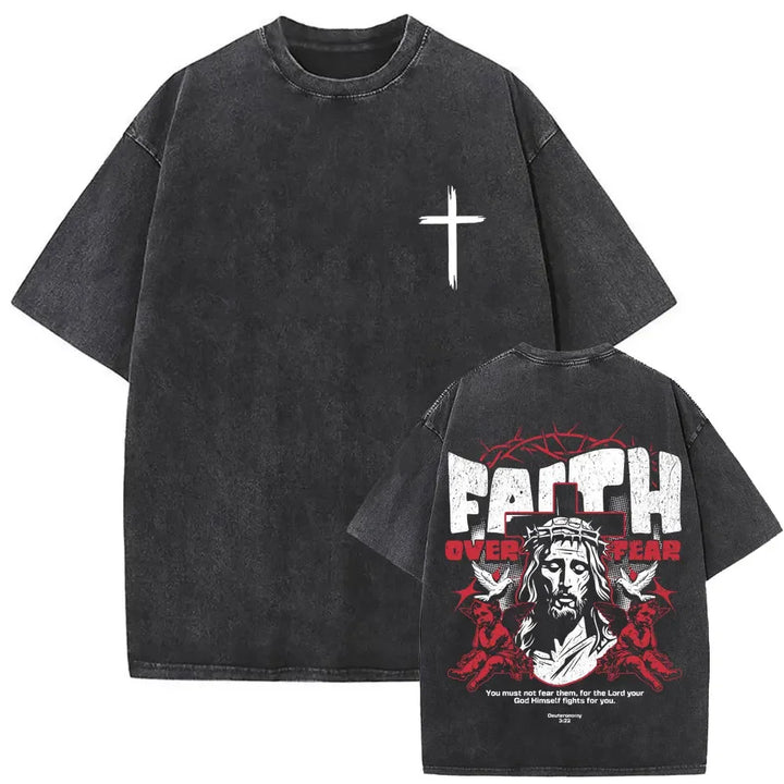Camiseta Vintage Gótica Oversized con Estampado