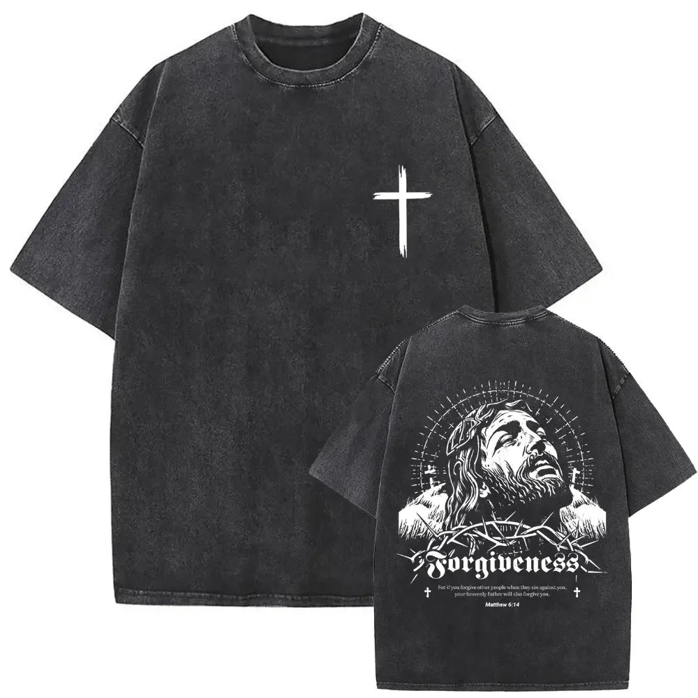 Camiseta Vintage Gótica Oversized con Estampado