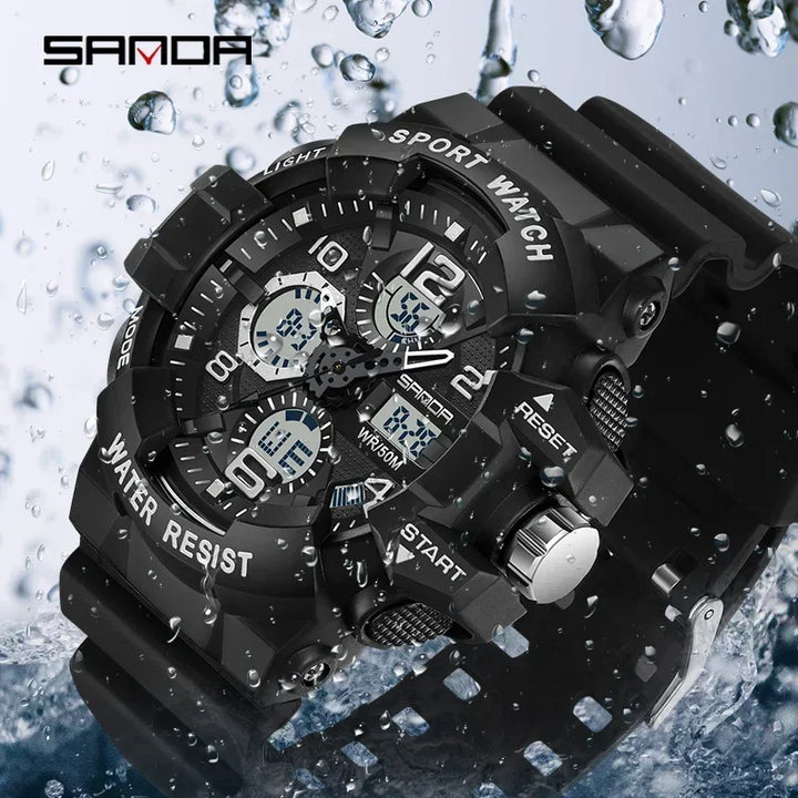 Reloj Militar SANDA Hombre — Digital Deportivo Resistente al Agua