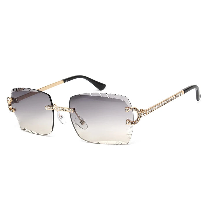 Gafas de Sol Cuadradas Sin Montura | Gemas &amp; Corte Diamante | Darez Wear