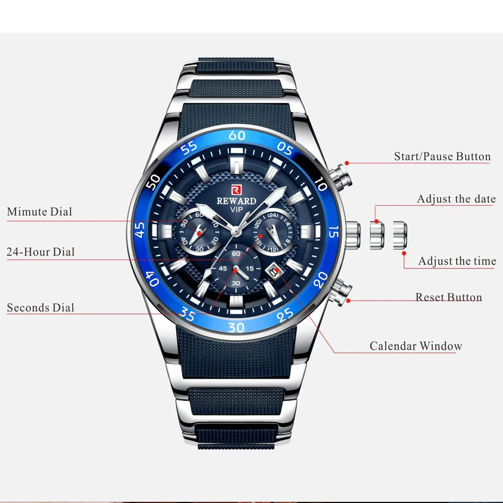 Reloj REWARD — Cronógrafo de Lujo para Hombre